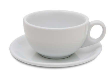 Empty white  cup of coffee or tea, isolatedの写真素材