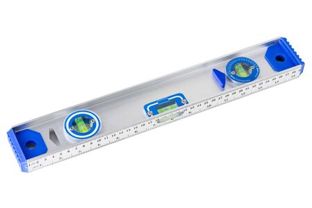 Metallic spirit level isolated over the background