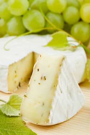gourmet cheese and grapesの写真素材