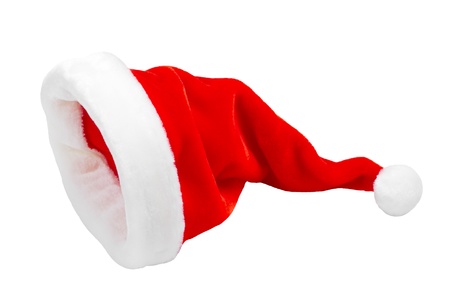 Santa Claus red hat on white backgroundの写真素材