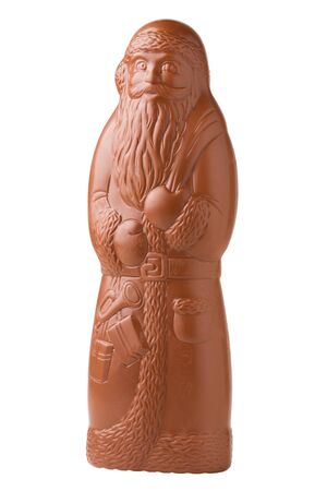 Chocolate Santa Claus, isolatedの写真素材