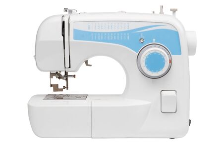 sewing machine, isolated on whiteの写真素材