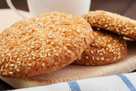cookies with sesame seedsの写真素材