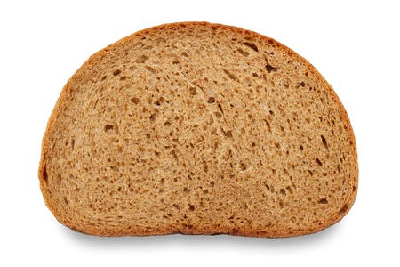 Bread slice on whiteの写真素材