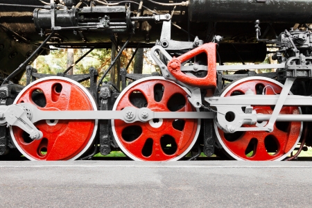 steam locomotive wheelsの写真素材