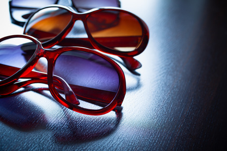 Fashionable sunglasses. Vintage stylized photo.の写真素材