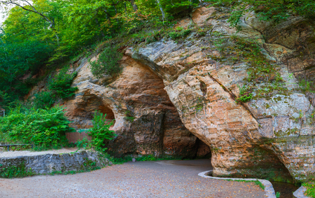 Gutman Cave in Sigulda, Latviaの写真素材