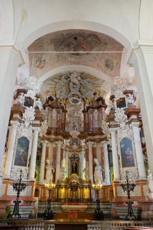 Vilnius, Lithuania - May 05, 2017: interior inside St. Johns Church (Vilnius University ensemble), Vilnius, Lithuania.のeditorial素材