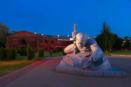 BREST, BELARUS - June 21, 2017: The Thirst sculpture in War Memorial complex Brest Hero Fortress. Brest, Belarus.のeditorial素材