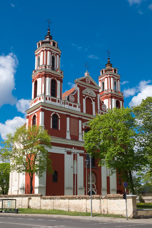 Church of St. Philip and St. Jacob in Vilnius at spring, Lithuania.の写真素材