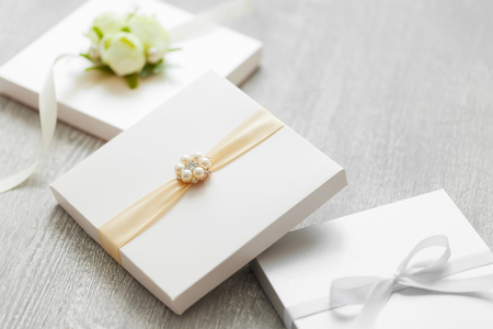 Wedding boxes for gifts or invitation cards.の写真素材