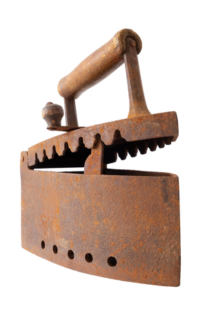 Vintage iron, isolated on white.の写真素材