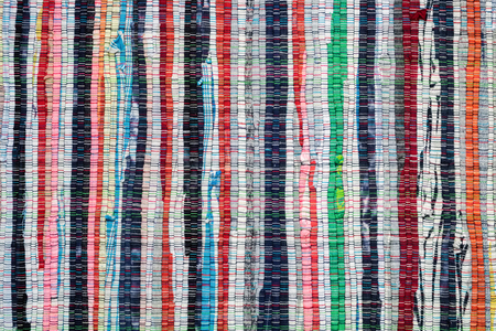 Texture of vintage striped woven carpet.の写真素材