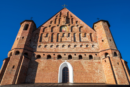 Old 15th century St. Michael fortified church in Synkovichi, Grodno region. Belarus.の写真素材