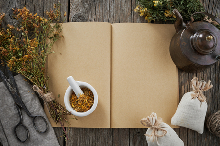 Open empty  medical recipe bookの写真素材