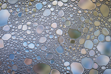 Beautiful water oil bubble macro abstractの写真素材