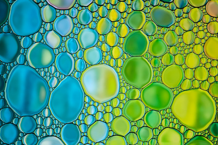 Bright water oil bubble abstractの写真素材