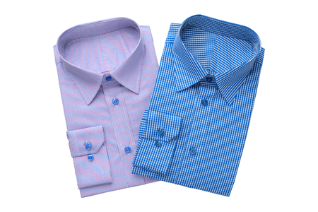 Two fashion mens shirts, isolated on white.の写真素材