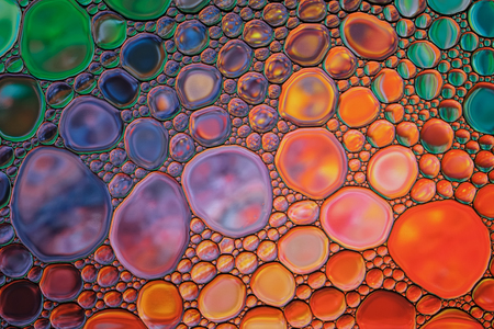 Beautiful abstract water oil bubble colorfulの写真素材