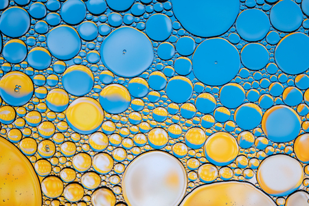 Bright water oil bubbles abstract background. Natural backdrop.の写真素材