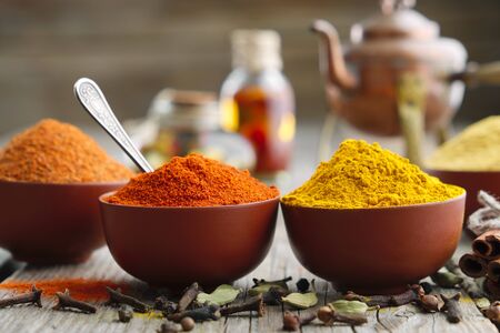 Aromatic spices and herbsの写真素材