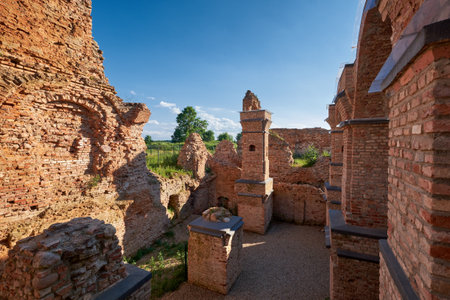 Ruins of old ancient castle in Golshany, Grodno region, Belarus.のeditorial素材