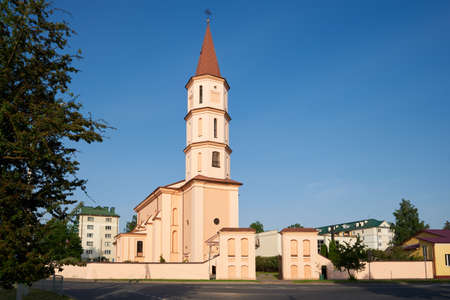 Old ancient catholic church of the Holy Trinity in Ruzhany, Brest region, Belarus.の写真素材