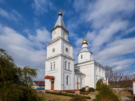 Old ancient St. Nicholas Church in Logoisk, Minsk region, Belarus.の写真素材