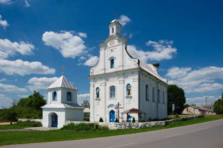 Old ancient orthodox church of Assumption of the Blessed Virgin Mary in Busyazh village, Ivatsevichi district, Brest region, Belarus.の写真素材