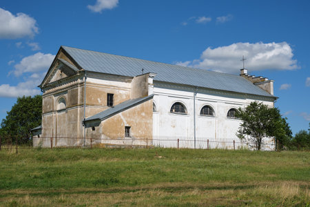 Old ancient church of St George in the Svoyatichi village, Brest region, Belarus.の写真素材