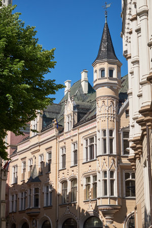 Old ancient great guild building in Riga, Latvia.の写真素材
