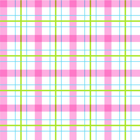 Pink Green Blue Pastel Cute Line Stripe Striped Tartan Plaid Checkered Scott Gingham Cartoon Vector Seamless Pattern Print Backgroundのイラスト素材