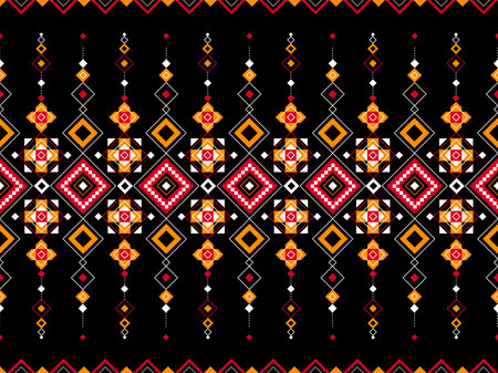 Abstract geometric tribal ethnic ikat folklore diamonds oriental seamless pattern traditional design for backgroundのイラスト素材