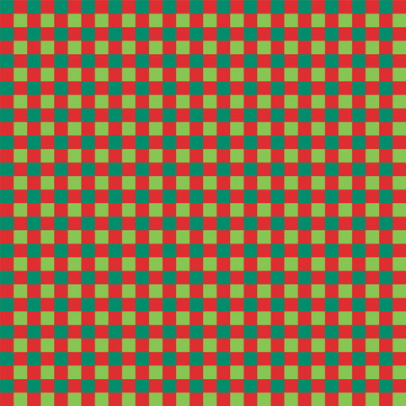 Merry Christmas Green Red Gingham Scott Tartan Plaid Buffalo Check Tile Stripe Seamless Patterns Background Vector Illustration Tablecloth, Picnic mat Wrap paperのイラスト素材