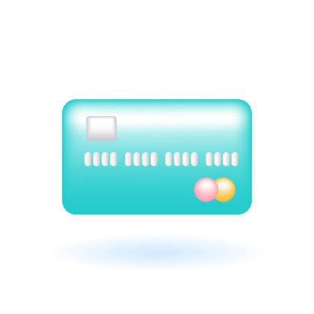 3D Credit Card Debit Card Payment Icon. Marketing Online Shopping Concept. Glossy Glass Plastic Pastel Color. Cute Realistic Cartoon Minimal Style. 3D Render Vector Icon UX UI Isolated Illustration.のイラスト素材