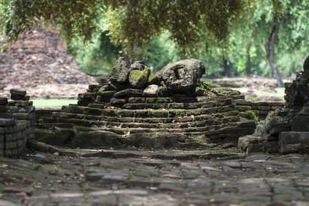 Ancient Ruins in Ayuttaya temple ,Thailandの写真素材