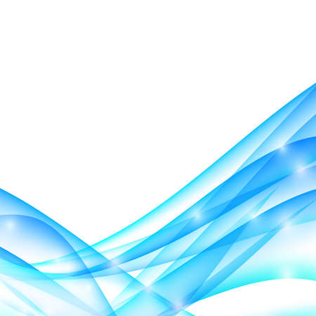 Abstract Blue Wave Set on white Background,Vector Illustration.のイラスト素材