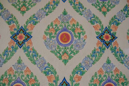 thai wall mural is made in buddhist temple to dedicate to sacred area ,especially temple 