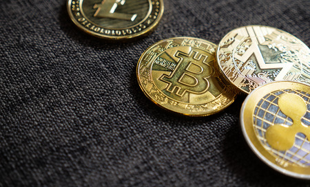 bitcoin  background with copyspace. exchange money cryptocurrency concept.