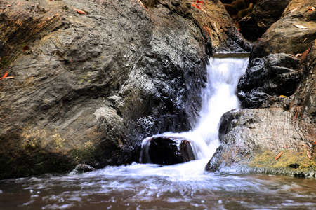 Waterfall in Deep forest at national park background