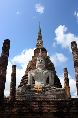 Buddha image in Sukhothai temple.の写真素材