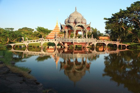 Old thai building in thai garden.の写真素材