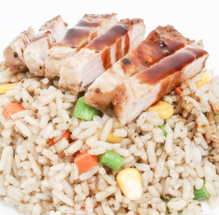 fried rice Roasted porkの写真素材