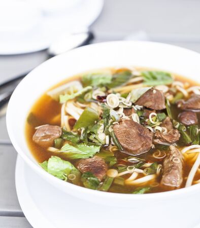 Close up of a bowl of Chinese style bの写真素材