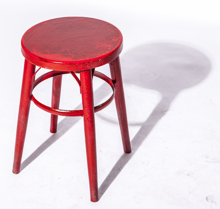 Red wooden chairの写真素材