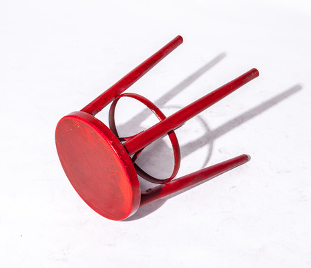 Red wooden chairの写真素材