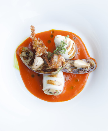 seafood and vegetablesの写真素材