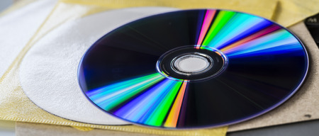 DVD drive on laptop computer.の写真素材