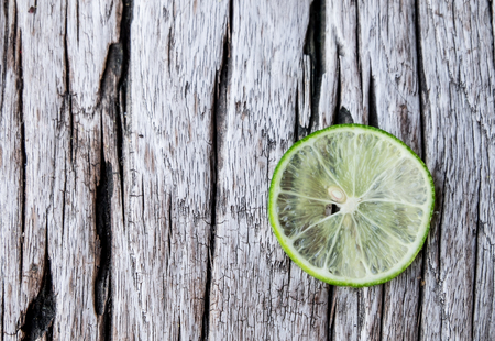 lemons on rustic boards.の写真素材