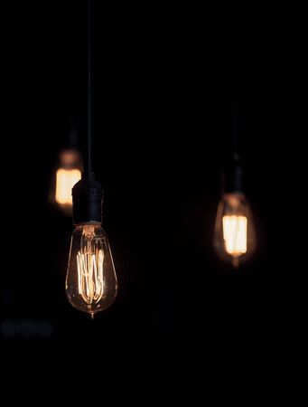 Vintage lighting decor in the cafeの写真素材